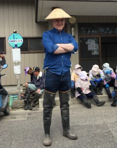 Hip waders and rice paddy hat complete the look.